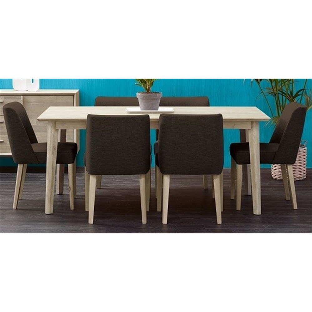 SEATTLE 7PC DINING SUITE*1800 (w KARA CHAIR PU BLACK)