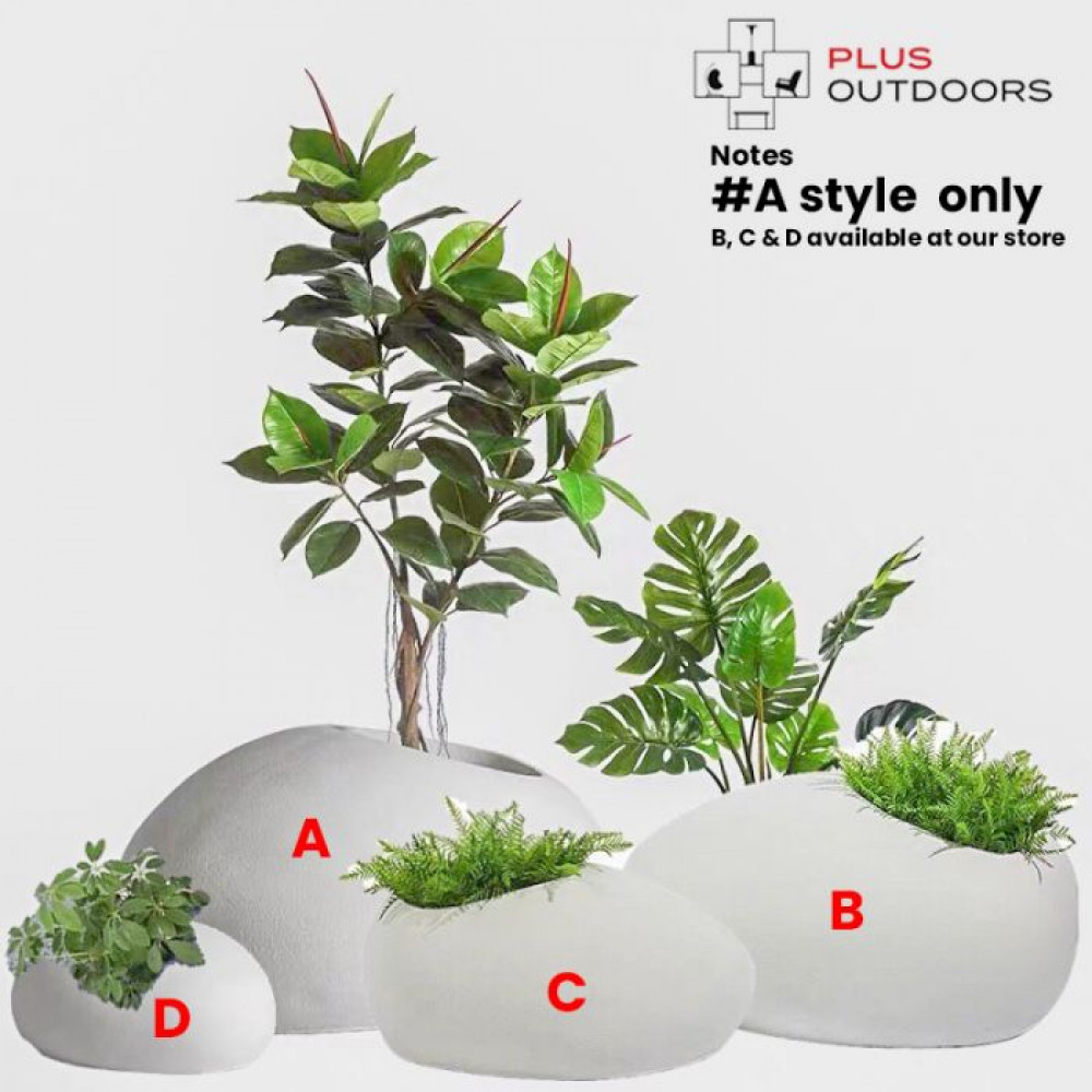 ROCK SHAPE FIBREGLASS HOME GARDEN POT FOR INDOOR & OUTDOOR USE MIXED