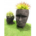 INDOOR OUTDOOR "HEAD" PLANTER FIBREGLASS HOME GARDEN OFFICE PLANT POT