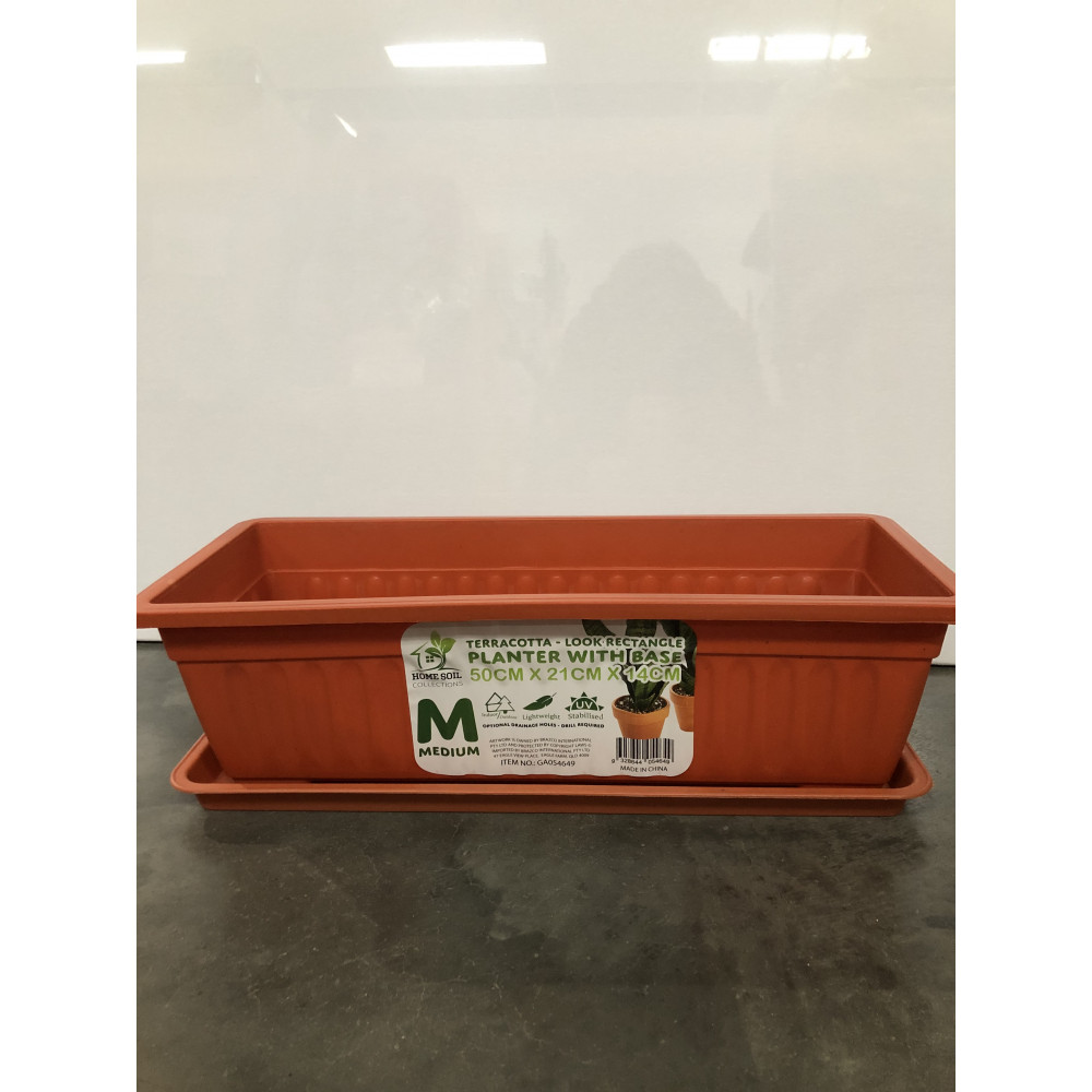  Planter Rect w/base 50x21x14cm