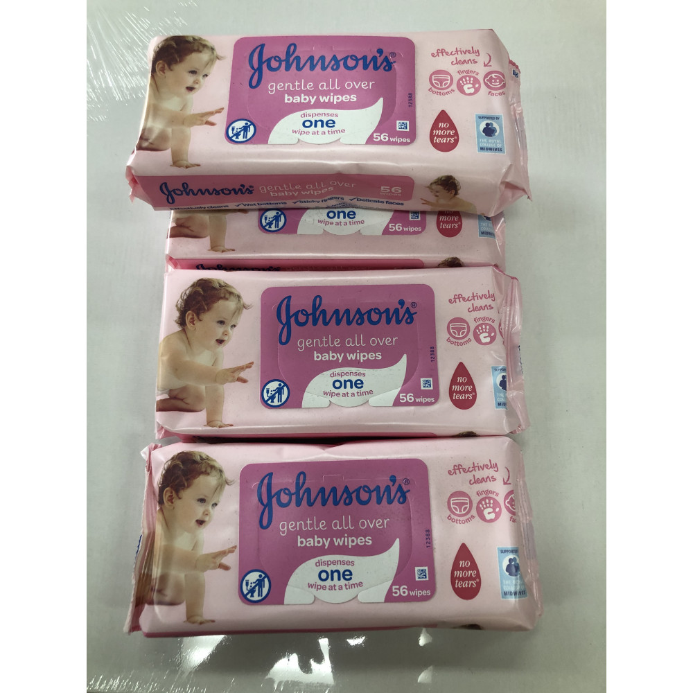 JOHNSONS BABY WIPES PK56  