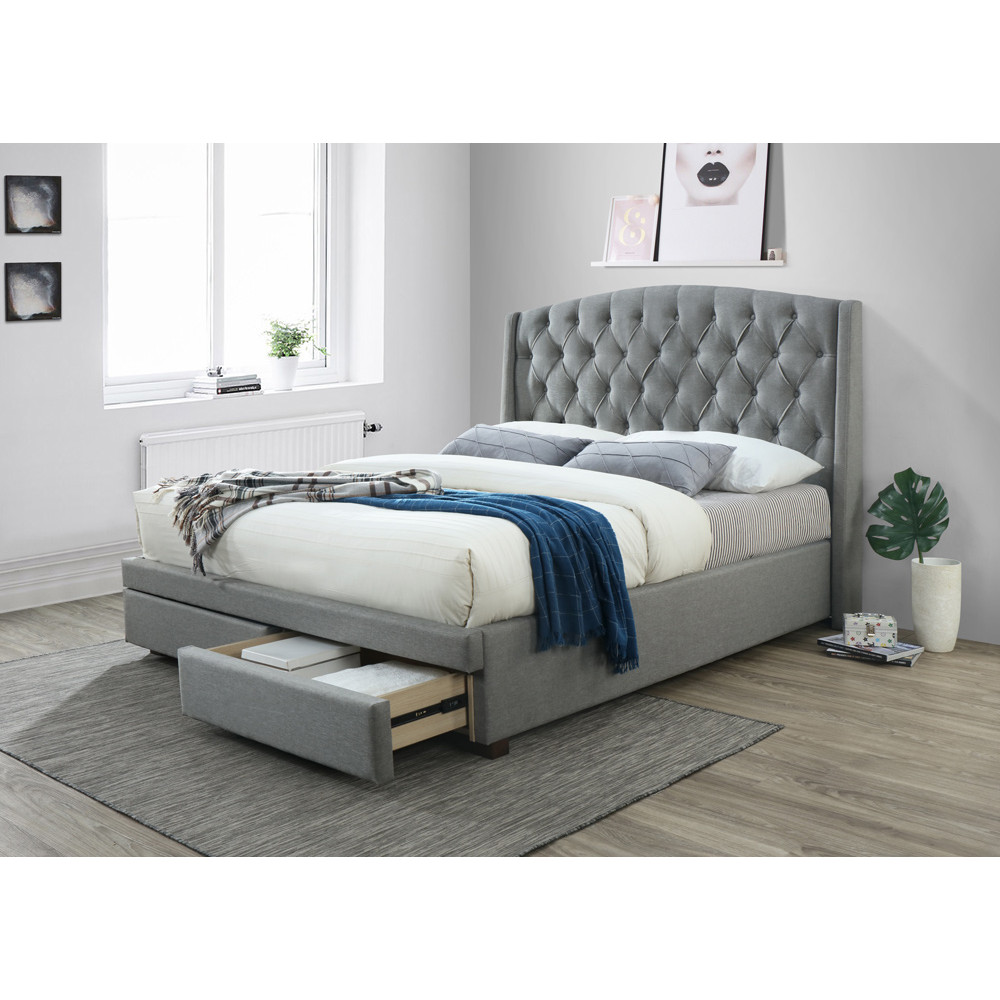 LARA KING BED WITH 2 DRAWS