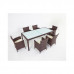 Outdoor Wicker Dining Set with GlassTop Table
