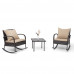 3 Piece Rattan Rocking Chair with Tea-table