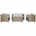 Donnell 5PC Outdoor Sofa Set Brown with Cream Cushions