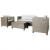 Donnell 5PC Outdoor Sofa Set Brown with Cream Cushions