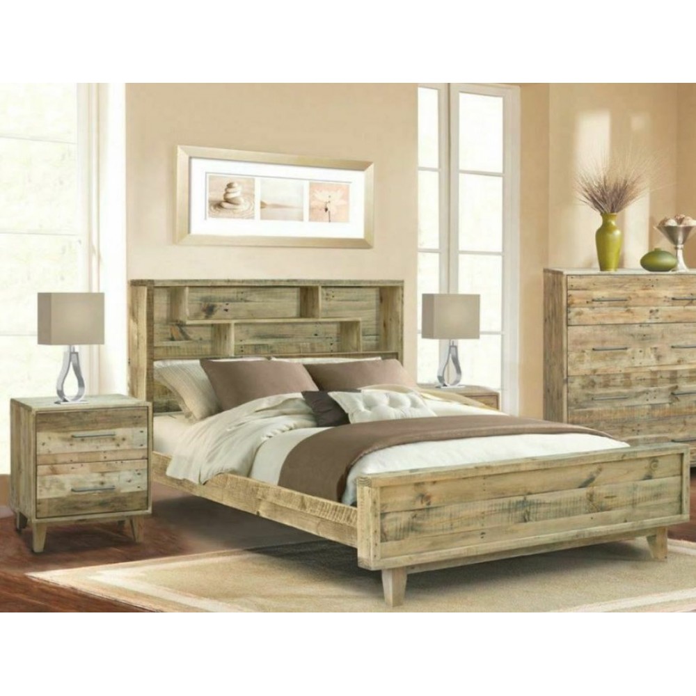 LOFTWOOD KING BED WITH BOOKCASE