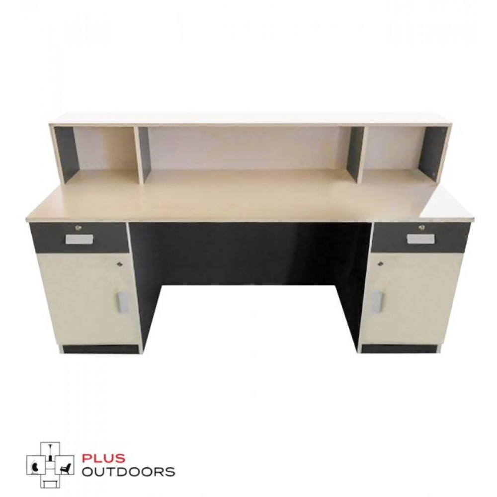 MODEL WHITE/CHARCOAL 1.8M RECEPTION DESK COUNTER