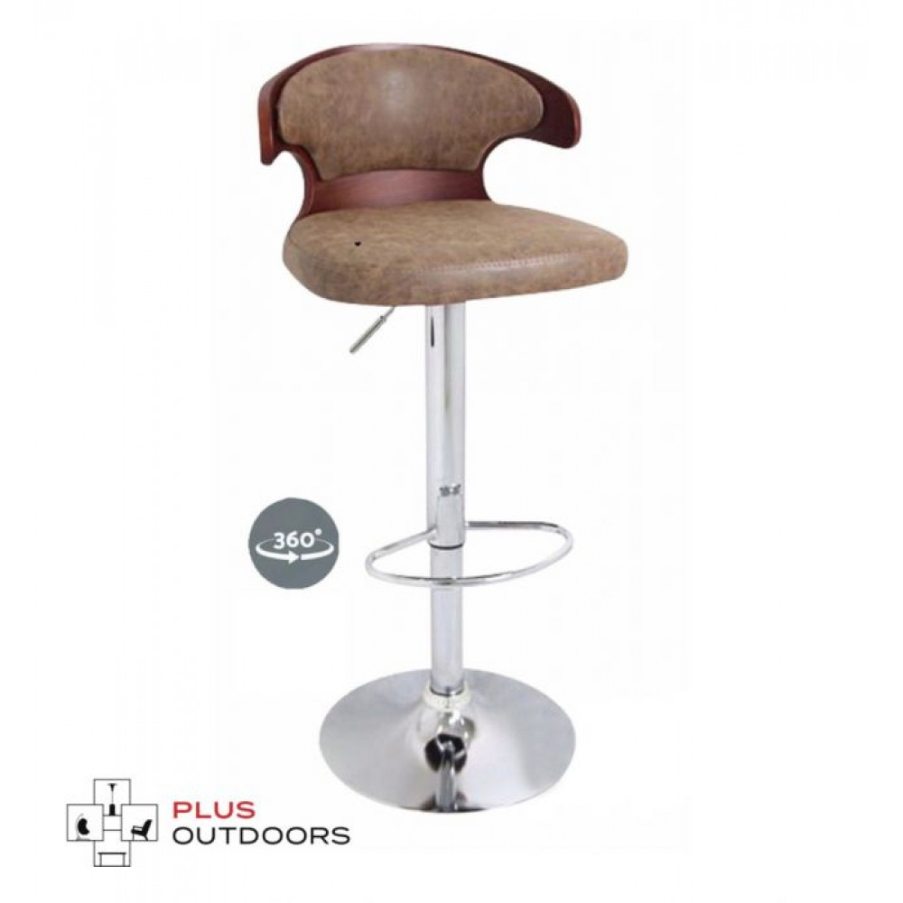 WOODEN KITCHEN SWIVEL BAR STOOL 