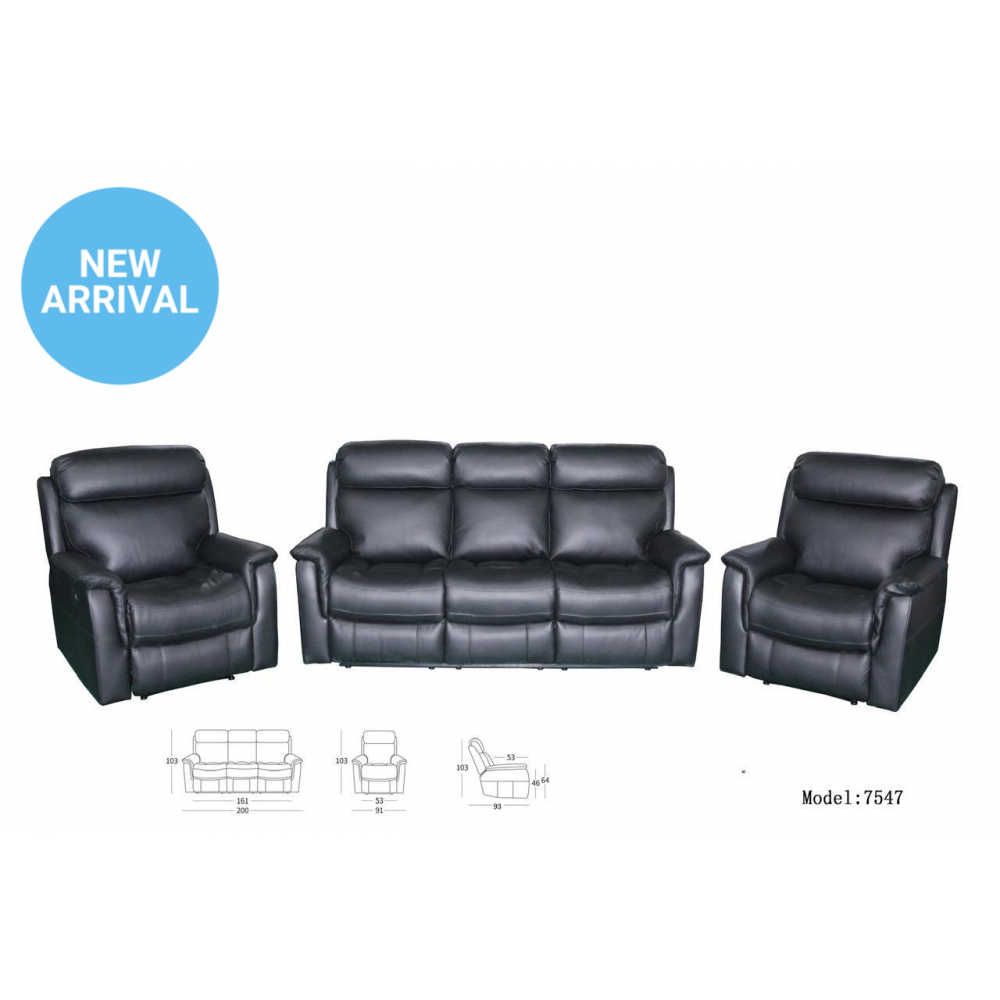 PARAMONT 3+1+1 ELECTRIC RECLINERS IN FULL LEATHER
