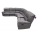 JERSEY CORNER SET WITH 3 RECLINERS IN LUXE RHINO
