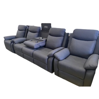 LEO 3RR+R+R WITH 4 RECLINERS AND CONSOLE BUILT IN