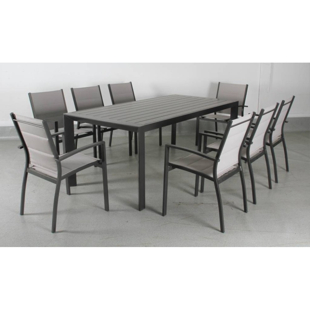 MARNI OUT 9PC DINING SET- CHARCOAL/GREY